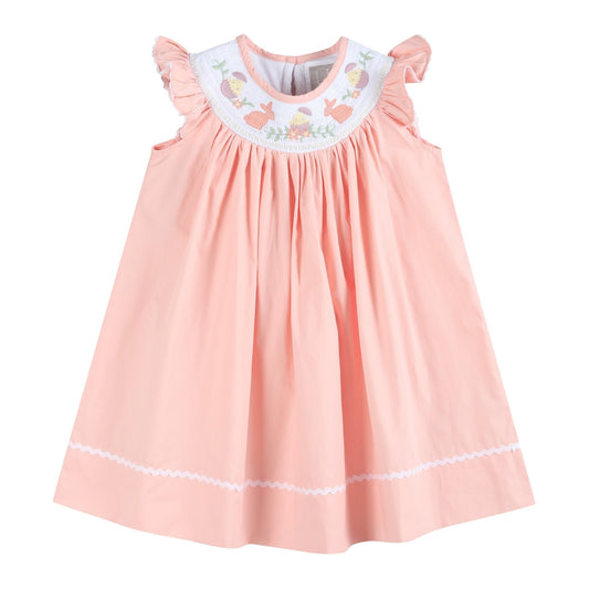 Light Pink Easter Smocked Bishop Dress - Abbies Place