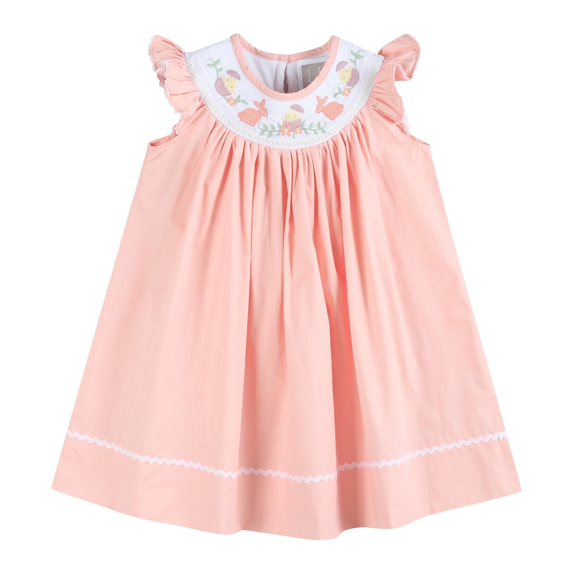 Light Pink Easter Smocked Bishop Dress - Abbies Place