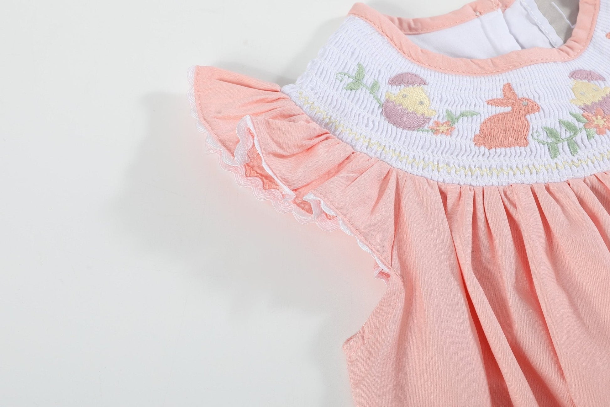 Light Pink Easter Smocked Bishop Dress - Abbies Place
