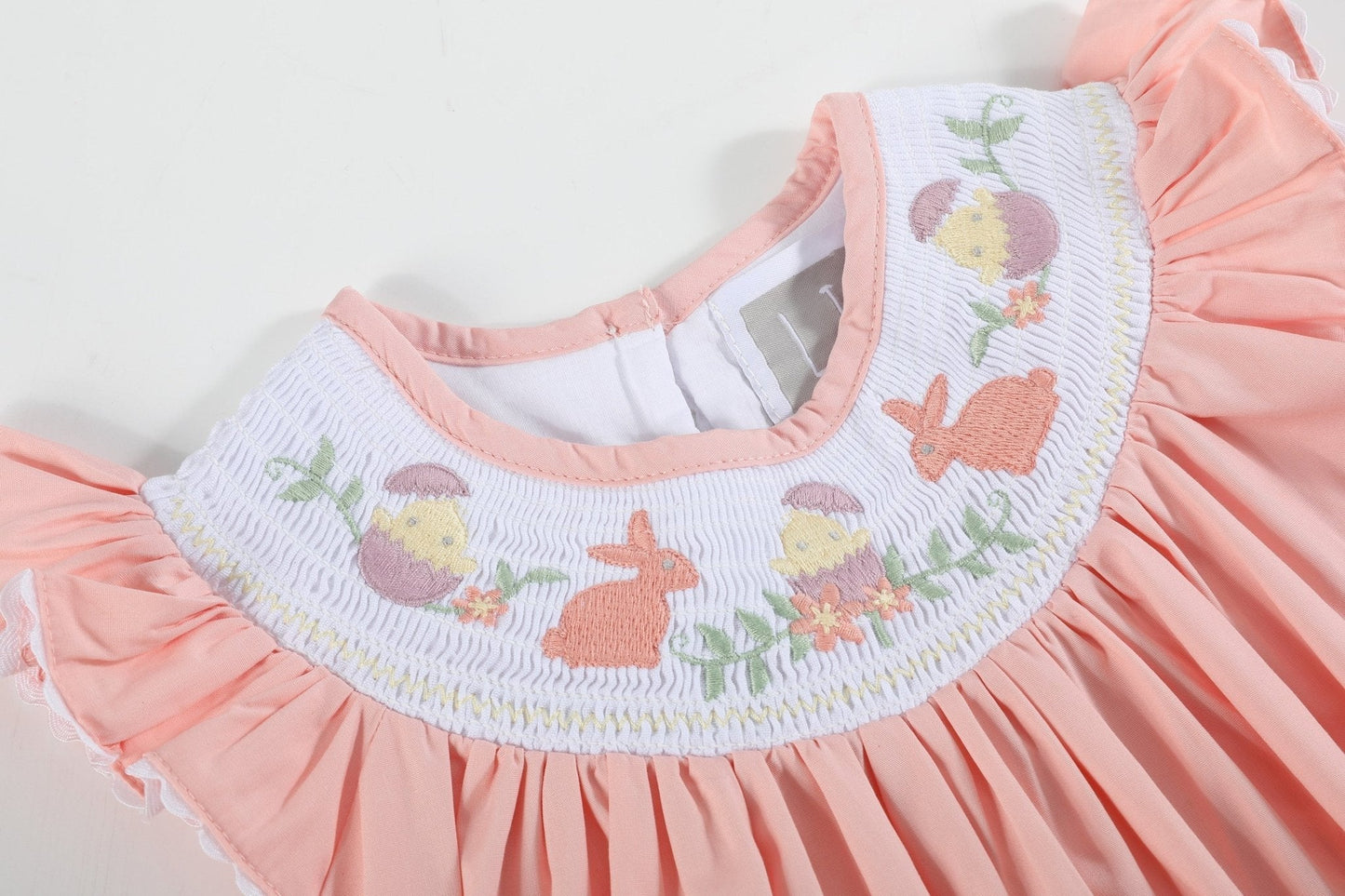 Light Pink Easter Smocked Bishop Dress - Abbies Place