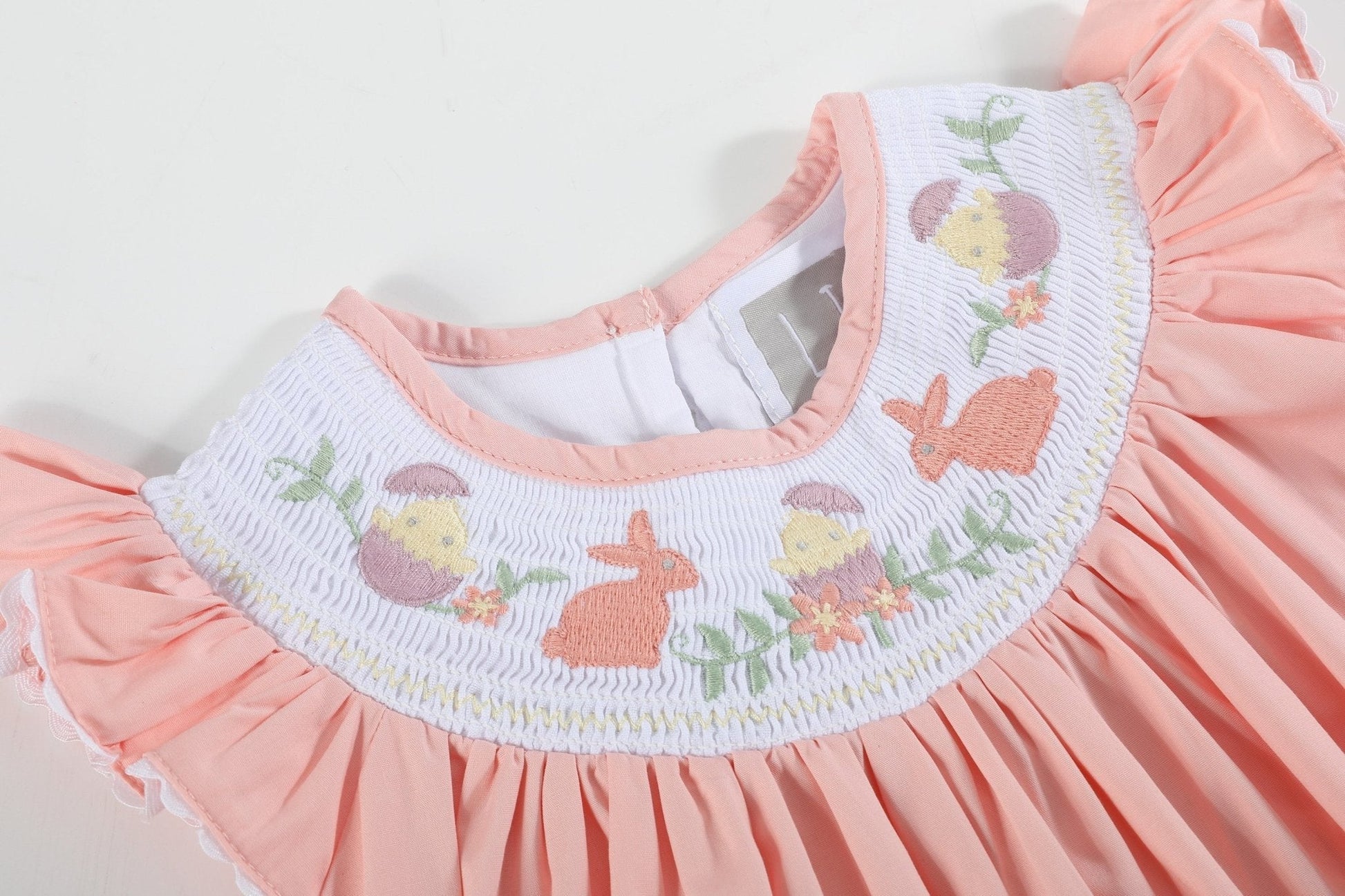 Light Pink Easter Smocked Bishop Dress - Abbies Place