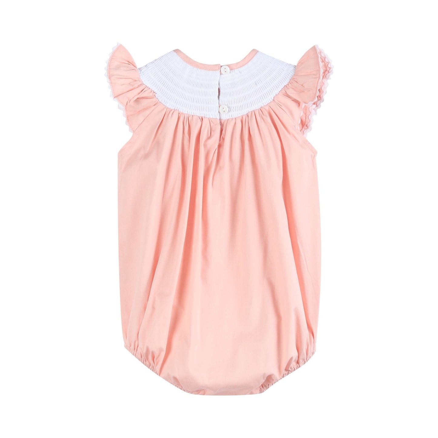 Light Pink Easter Smocked Flutter Romper - Abbies Place