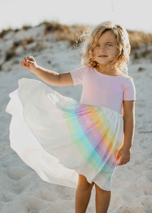 Light Pink Rainbow Dress - Abbies Place