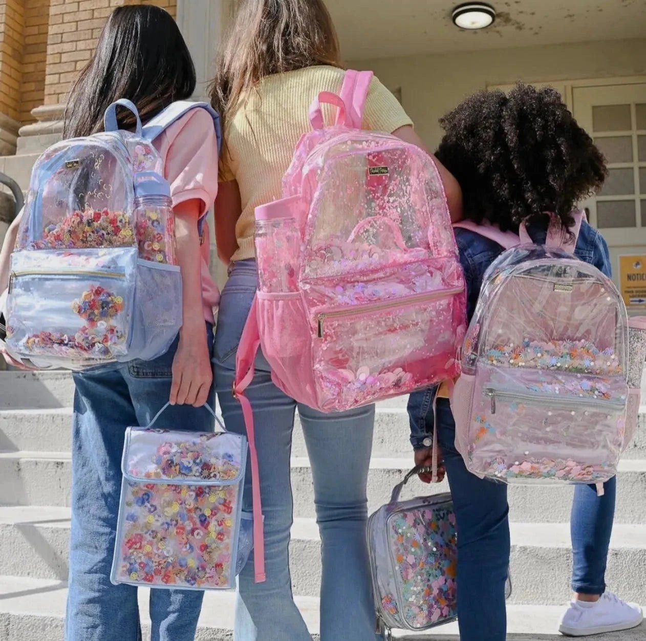 Little Letters Confetti Heavy Duty Clear Backpack-medium - Abbies Place