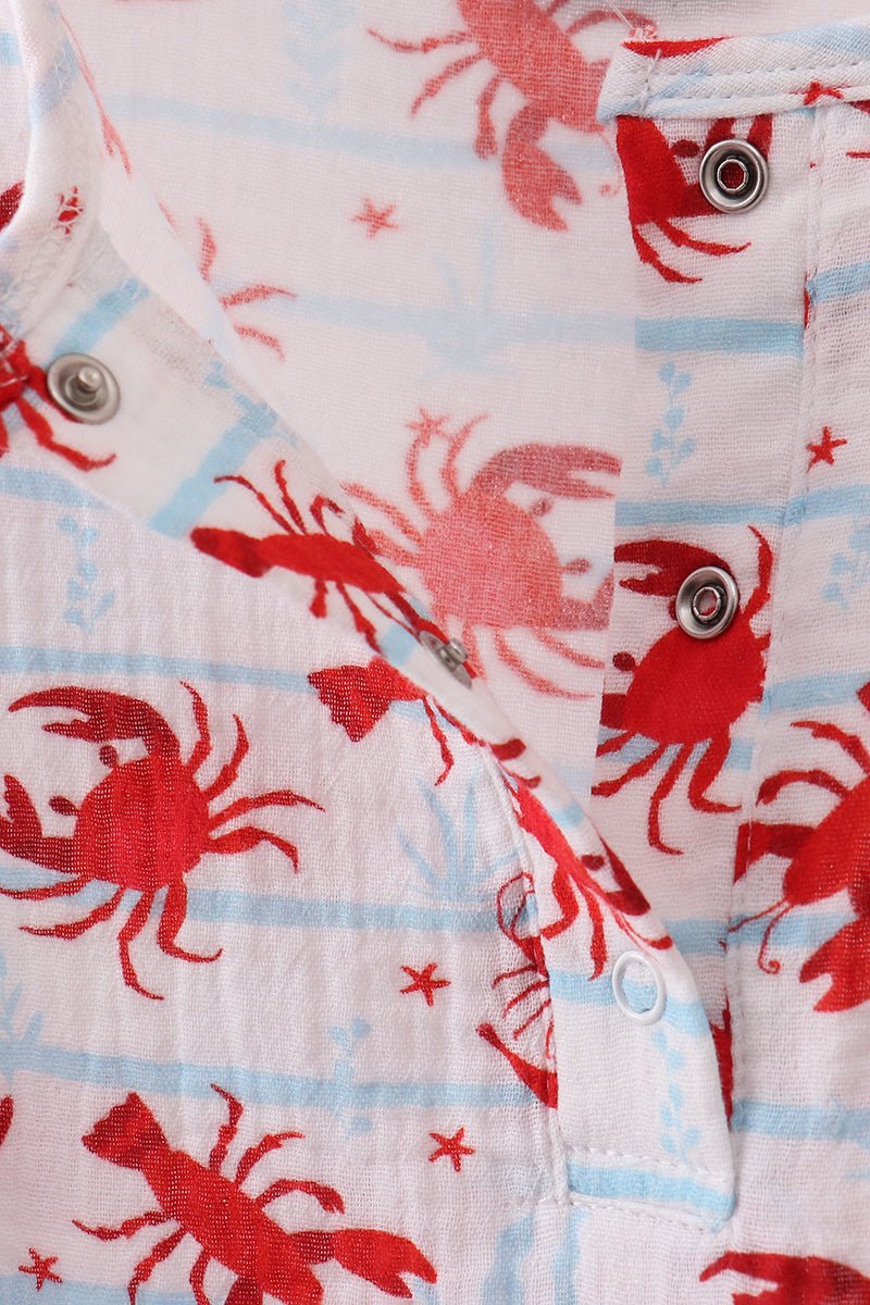 Lobster print muslin top - Abbies Place