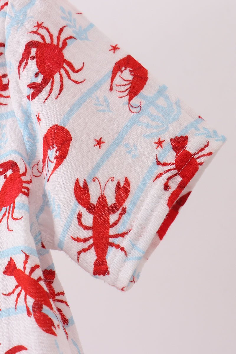 Lobster print muslin top - Abbies Place