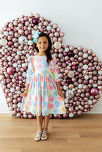 Load image into Gallery viewer, Conversation Hearts 3/4 Sleeve Ruffle Twirl Dress
