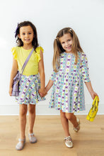 Load image into Gallery viewer, Mardi Gras 3/4 Sleeve Pocket Twirl Dress
