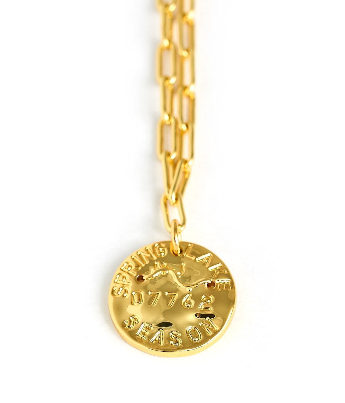 Mini Beach Tag Charm Necklace – 18k Gold Plated - Abbies Place