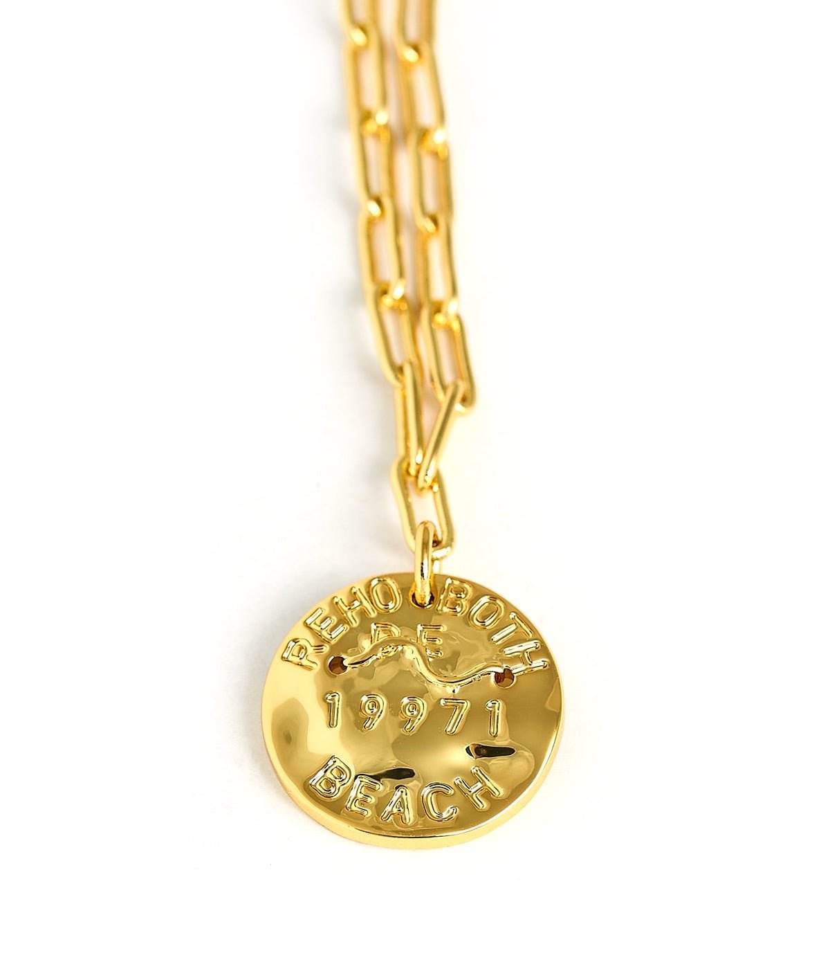 Mini Beach Tag Charm Necklace – 18k Gold Plated - Abbies Place