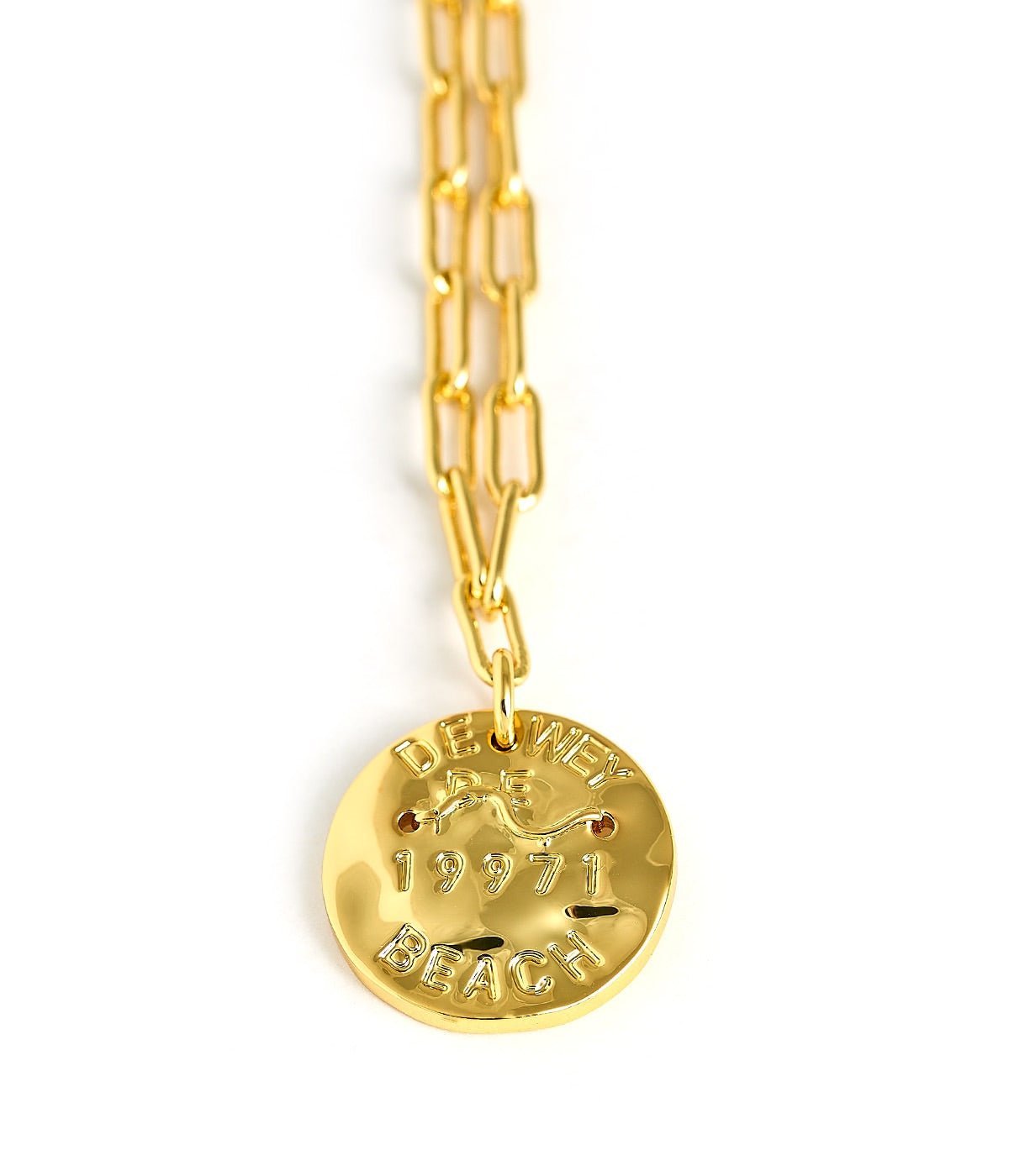 Mini Beach Tag Charm Necklace – 18k Gold Plated - Abbies Place