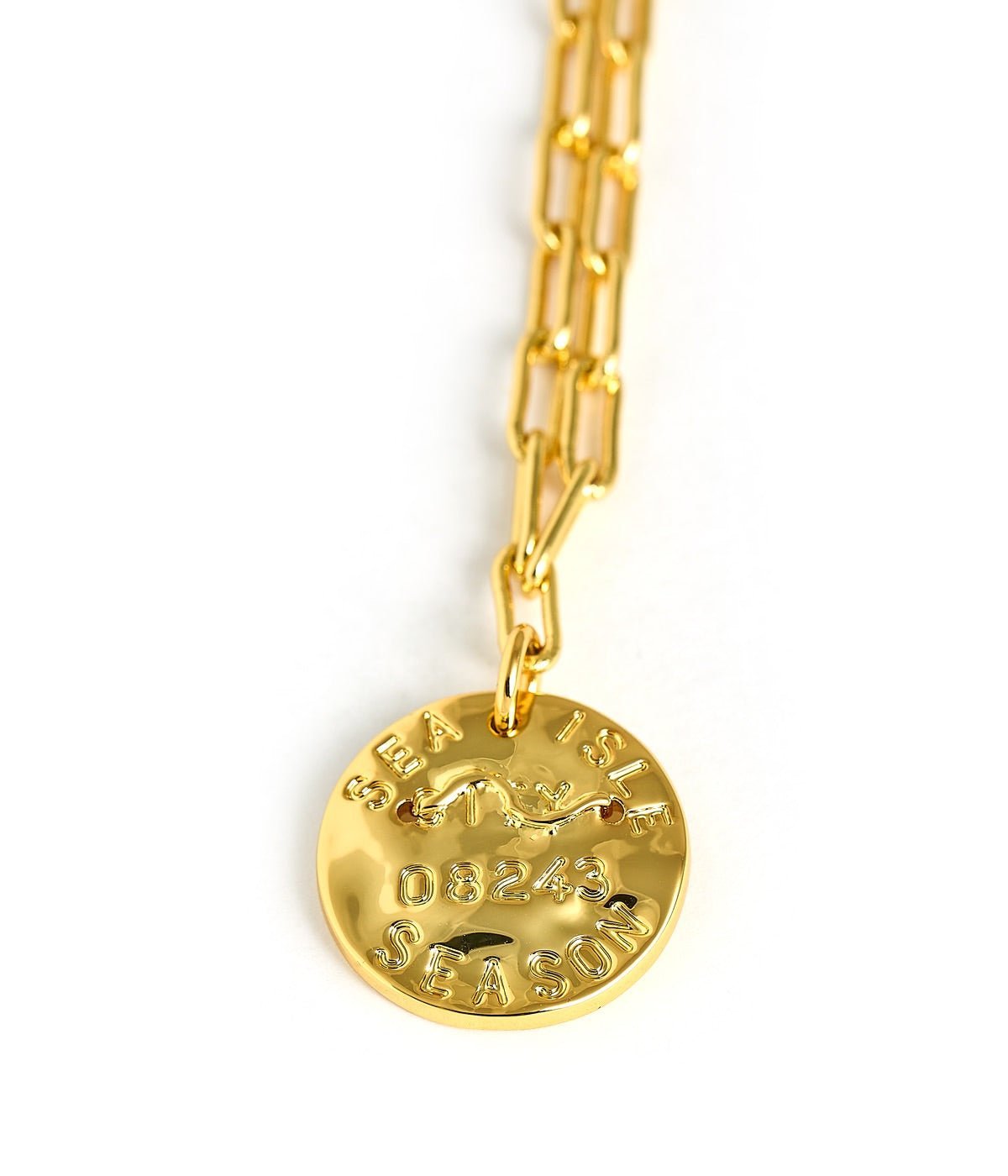 Mini Beach Tag Charm Necklace – 18k Gold Plated - Abbies Place