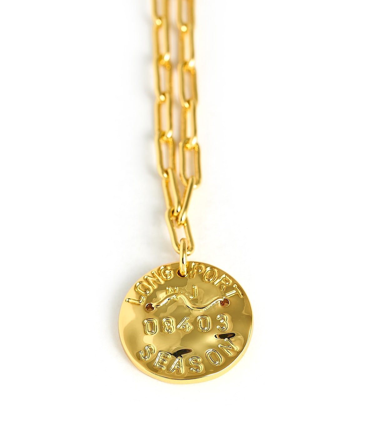 Mini Beach Tag Charm Necklace – 18k Gold Plated - Abbies Place