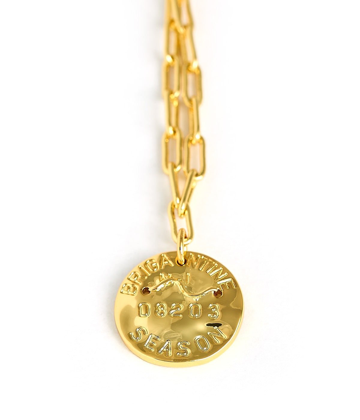 Mini Beach Tag Charm Necklace – 18k Gold Plated - Abbies Place