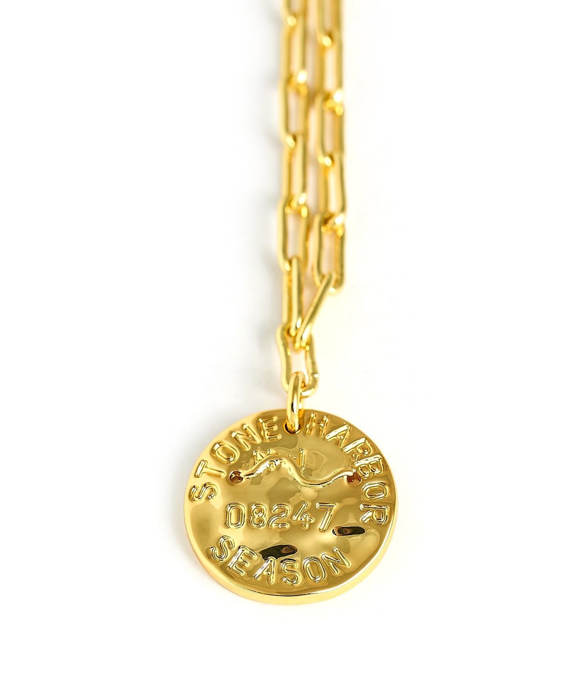 Mini Beach Tag Charm Necklace – 18k Gold Plated - Abbies Place