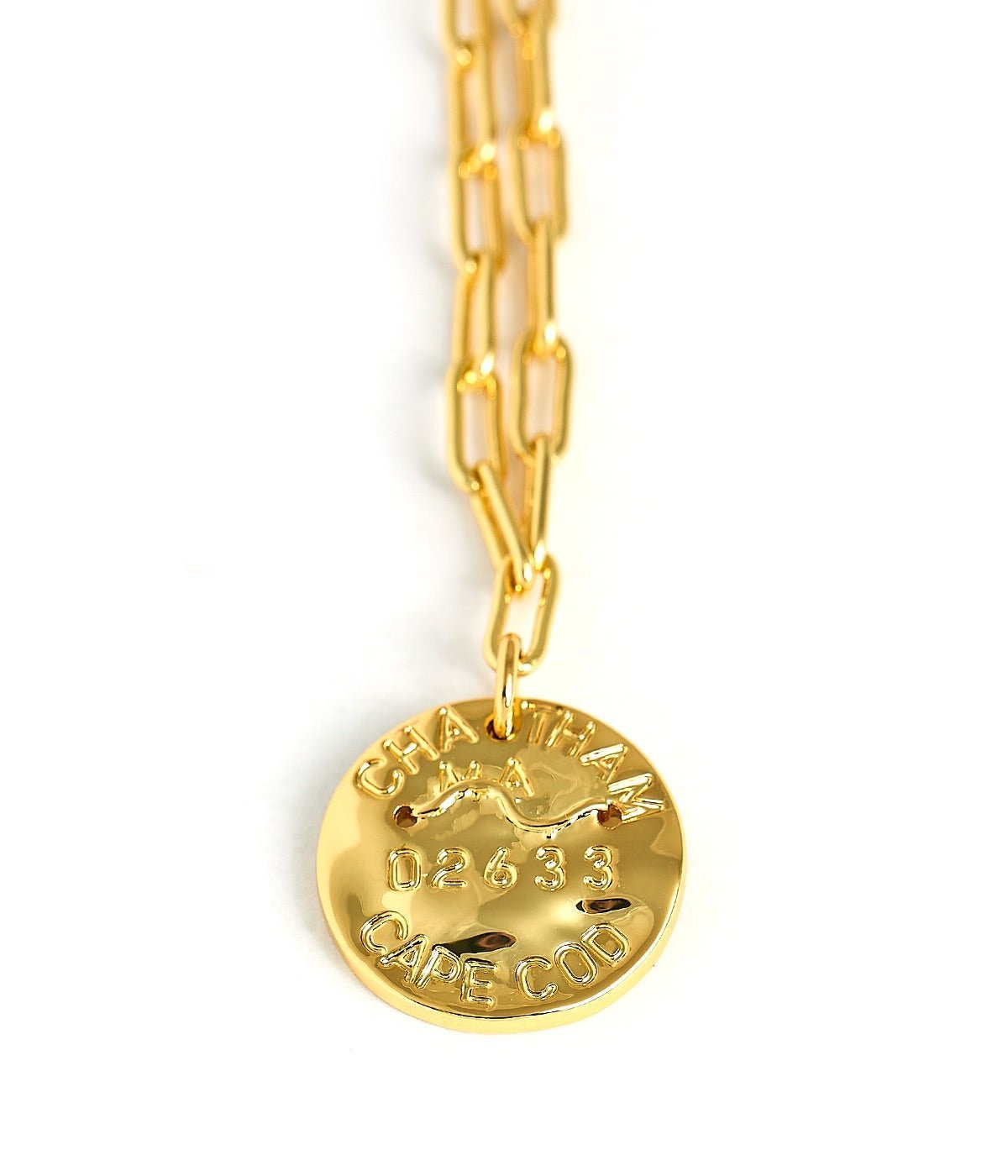 Mini Beach Tag Charm Necklace – 18k Gold Plated - Abbies Place
