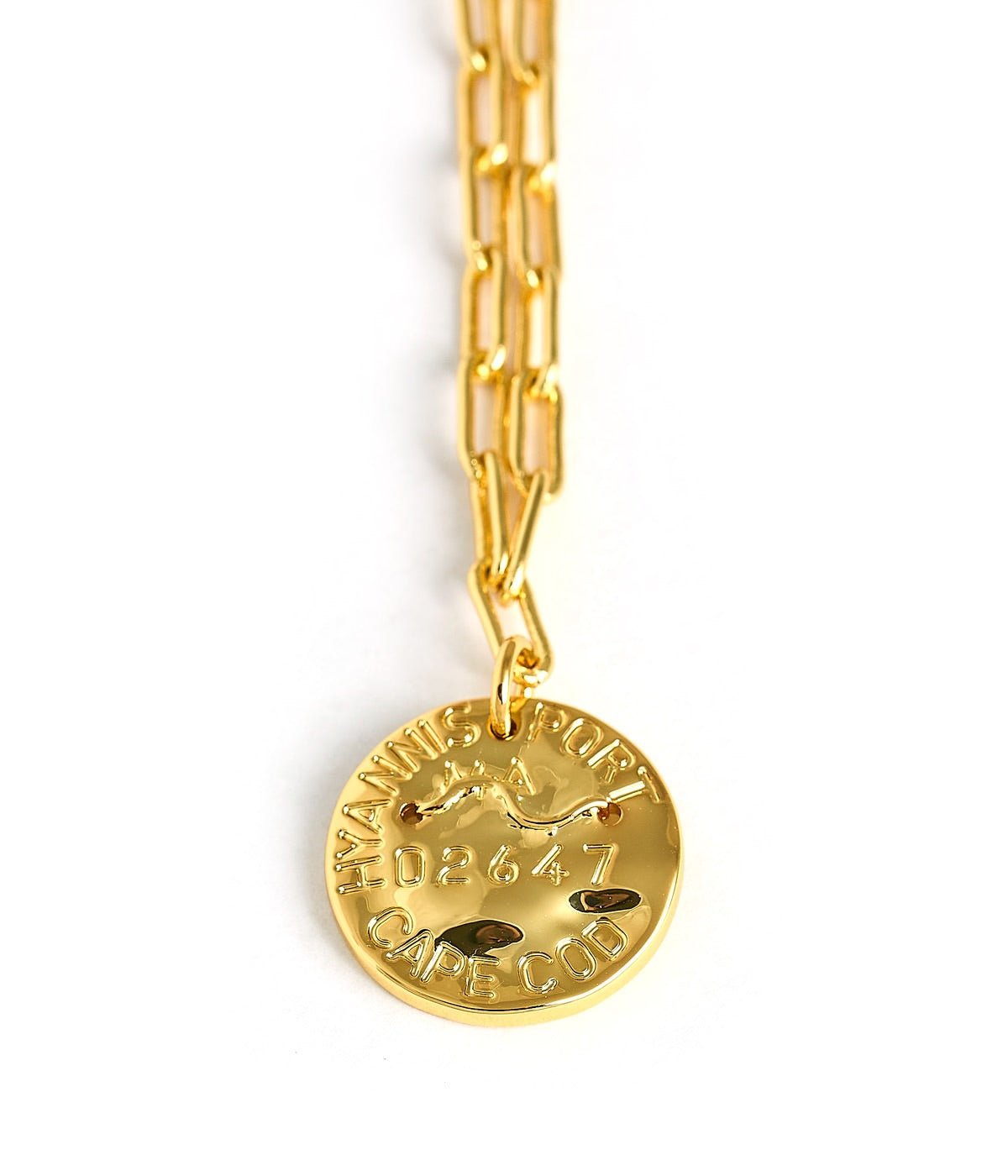 Mini Beach Tag Charm Necklace – 18k Gold Plated - Abbies Place