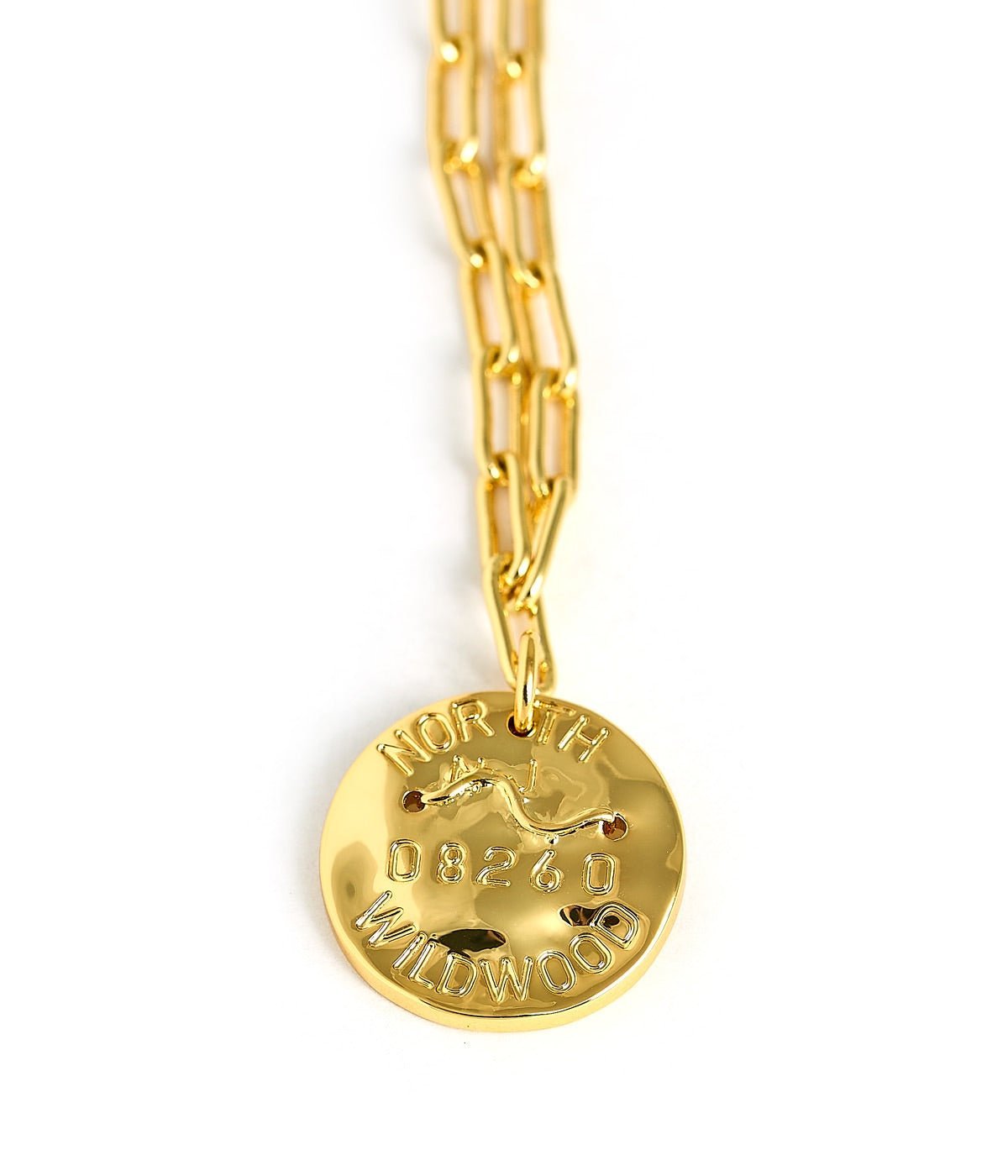 Mini Beach Tag Charm Necklace – 18k Gold Plated - Abbies Place