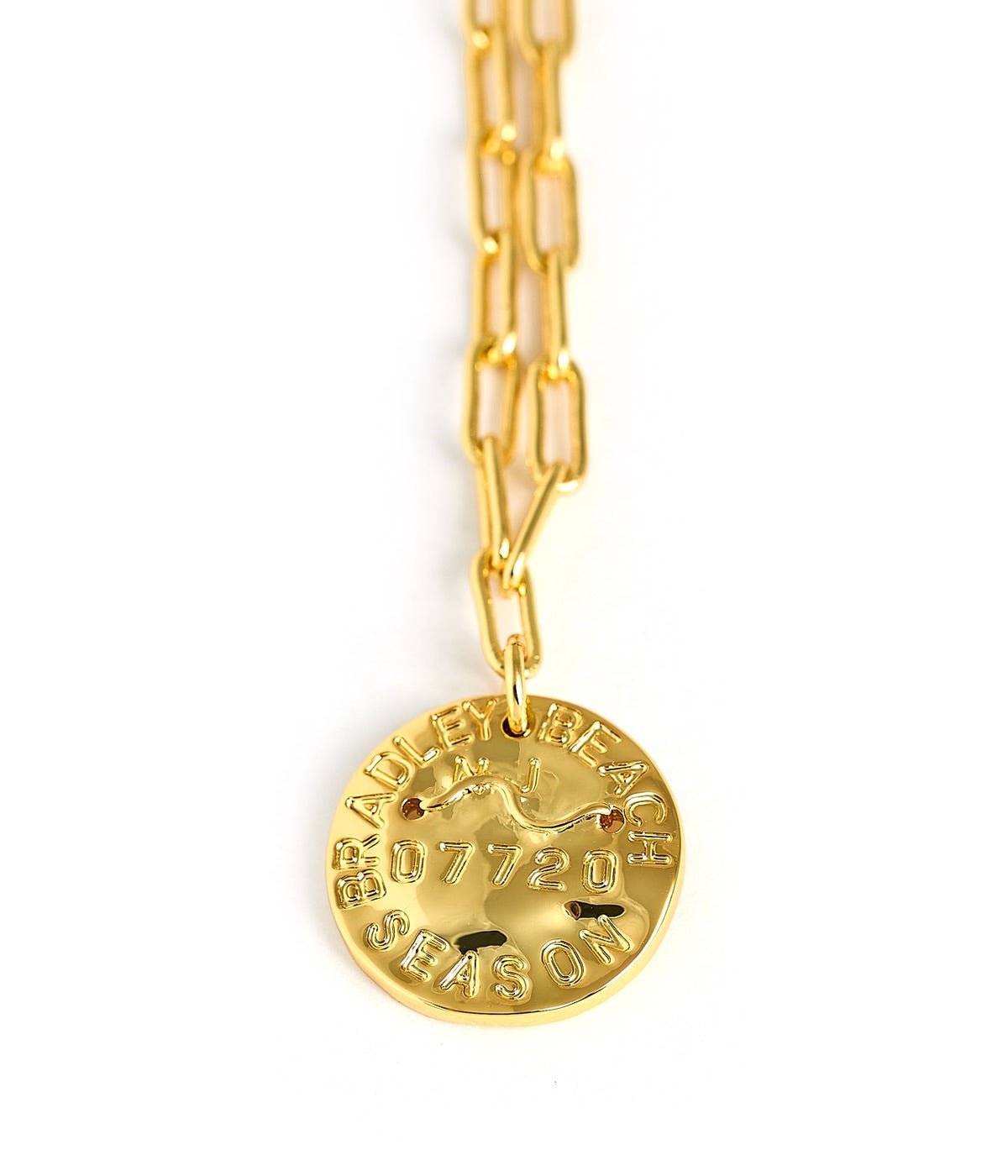 Mini Beach Tag Charm Necklace – 18k Gold Plated - Abbies Place
