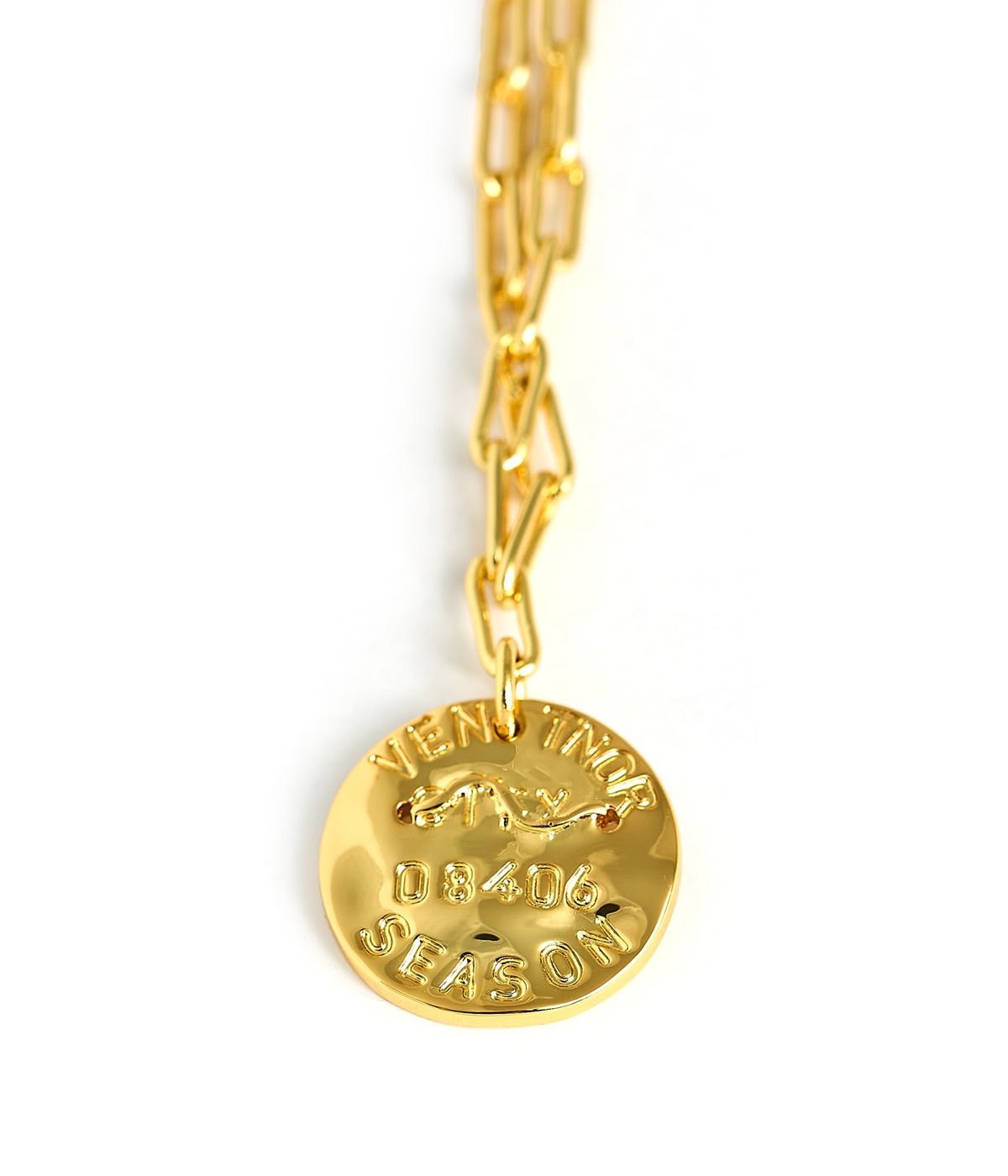 Mini Beach Tag Charm Necklace – 18k Gold Plated - Abbies Place