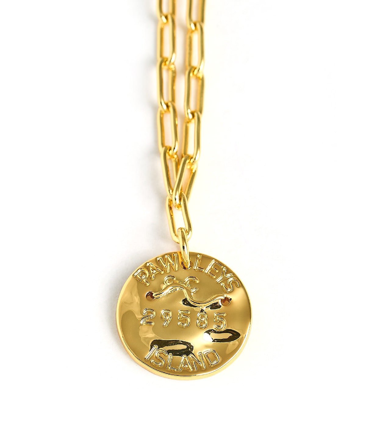 Mini Beach Tag Charm Necklace – 18k Gold Plated - Abbies Place
