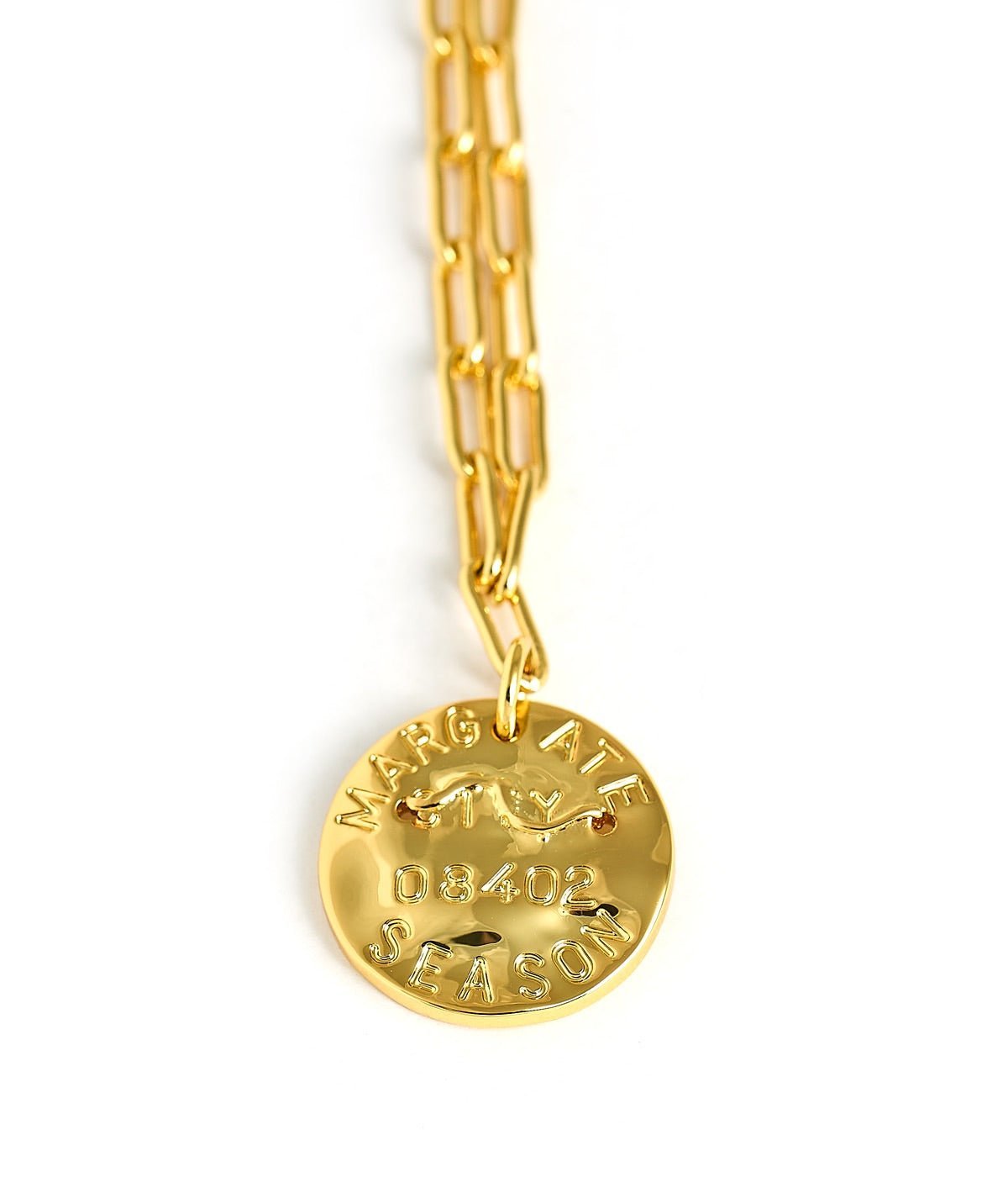 Mini Beach Tag Charm Necklace – 18k Gold Plated - Abbies Place