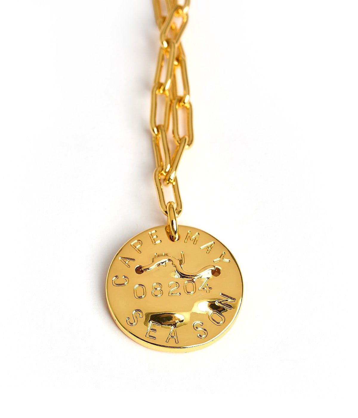 Mini Beach Tag Charm Necklace – 18k Gold Plated - Abbies Place