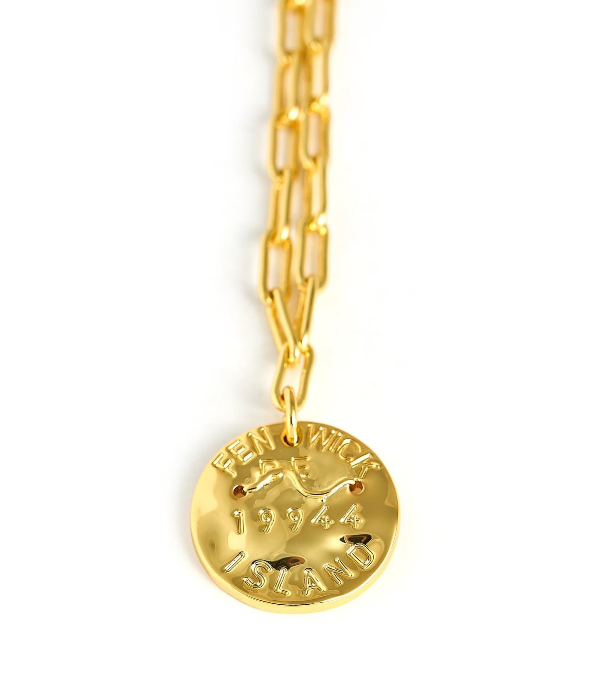 Mini Beach Tag Charm Necklace – 18k Gold Plated - Abbies Place