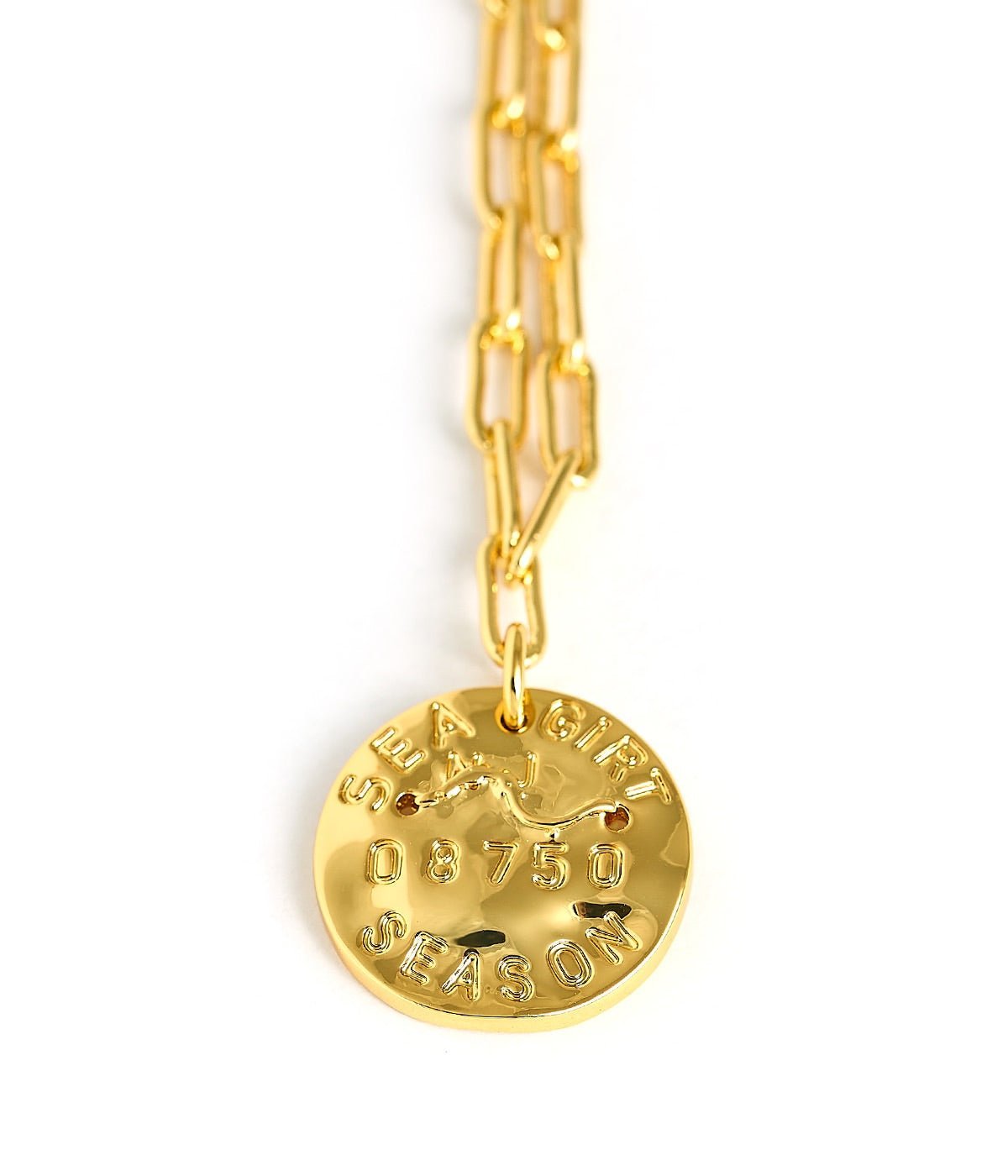 Mini Beach Tag Charm Necklace – 18k Gold Plated - Abbies Place