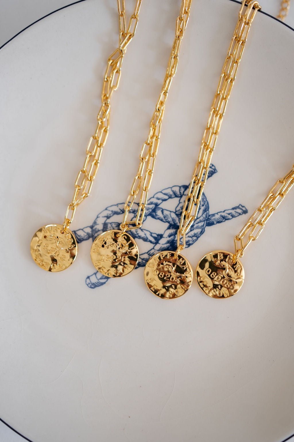 Mini Beach Tag Charm Necklace – 18k Gold Plated - Abbies Place