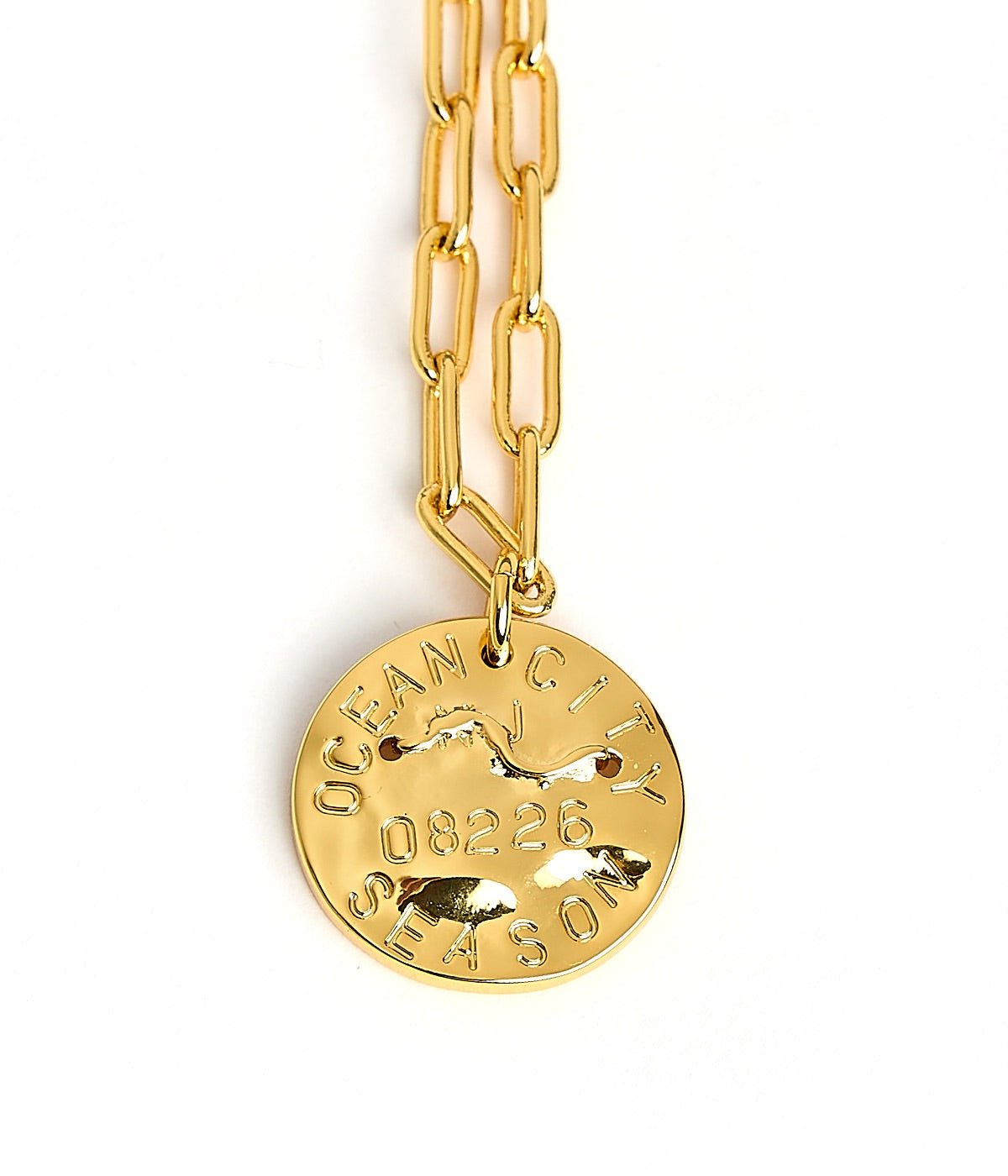 Mini Beach Tag Charm Necklace – 18k Gold Plated - Abbies Place