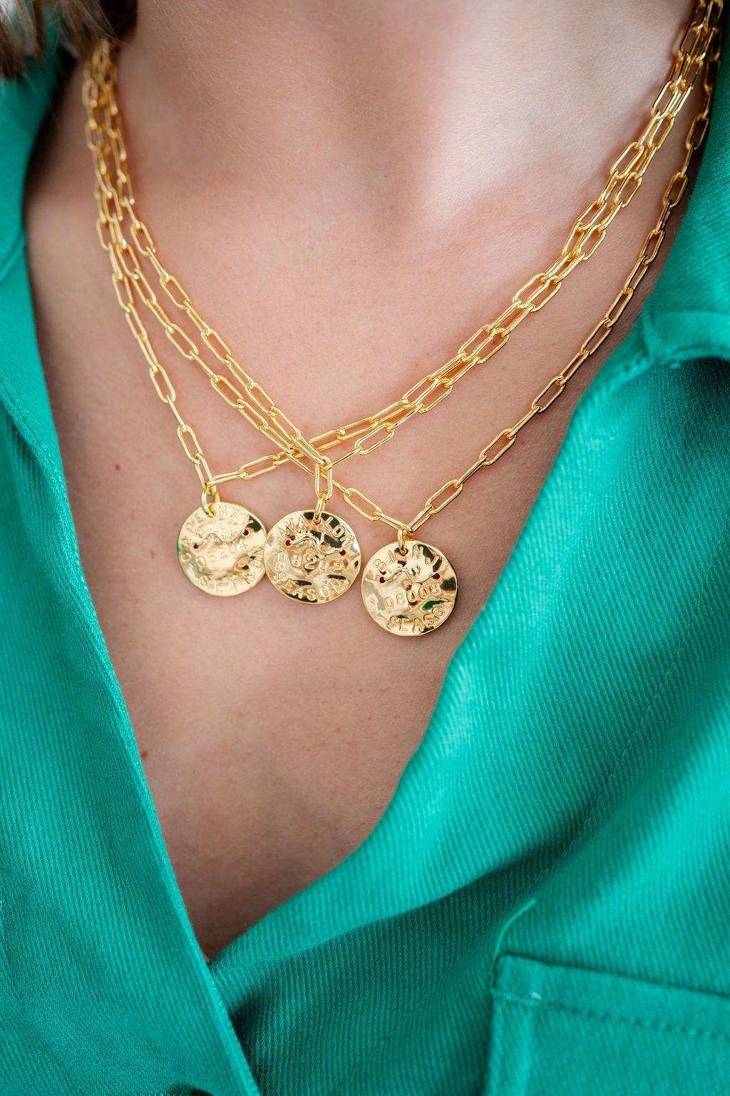 Mini Beach Tag Charm Necklace – 18k Gold Plated - Abbies Place