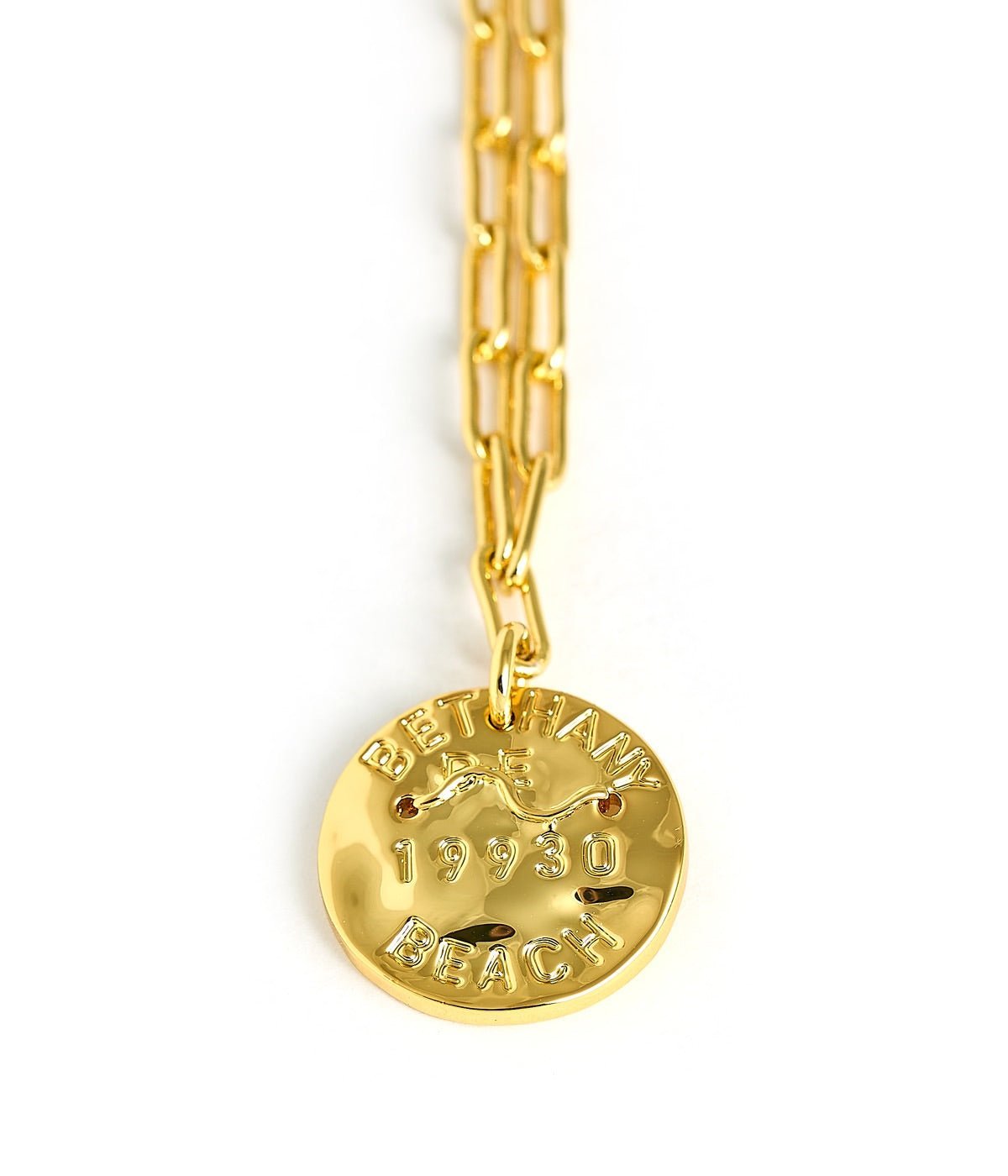 Mini Beach Tag Charm Necklace – 18k Gold Plated - Abbies Place