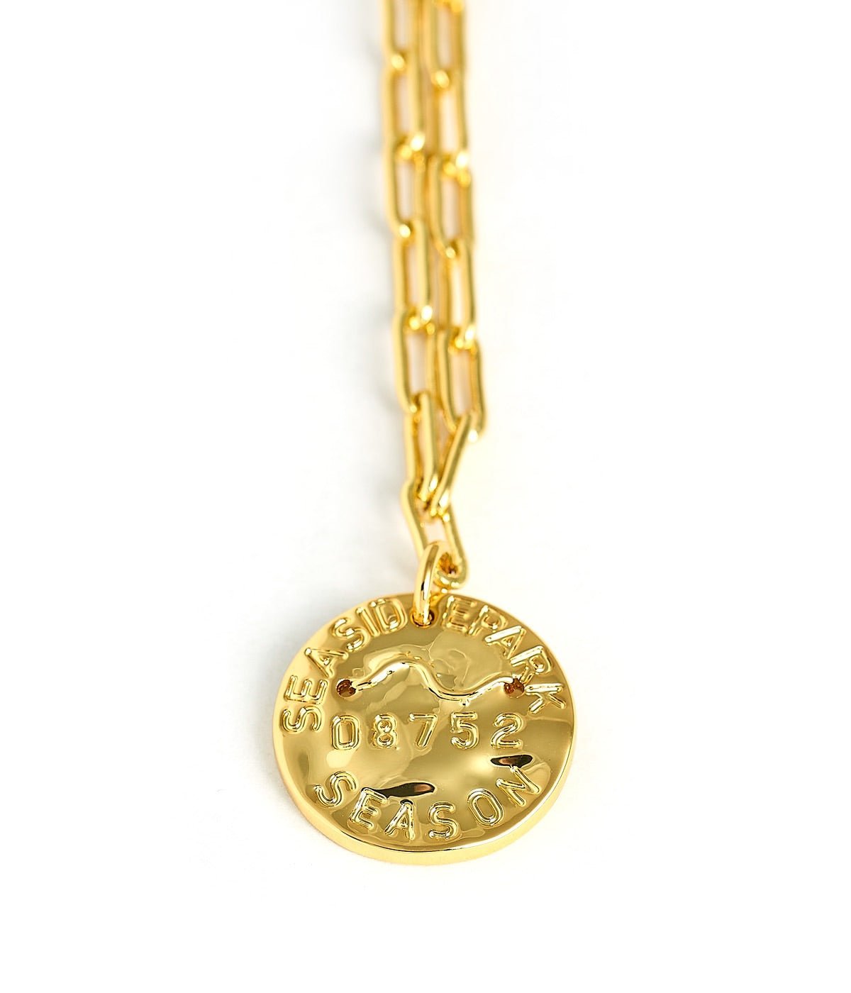 Mini Beach Tag Charm Necklace – 18k Gold Plated - Abbies Place