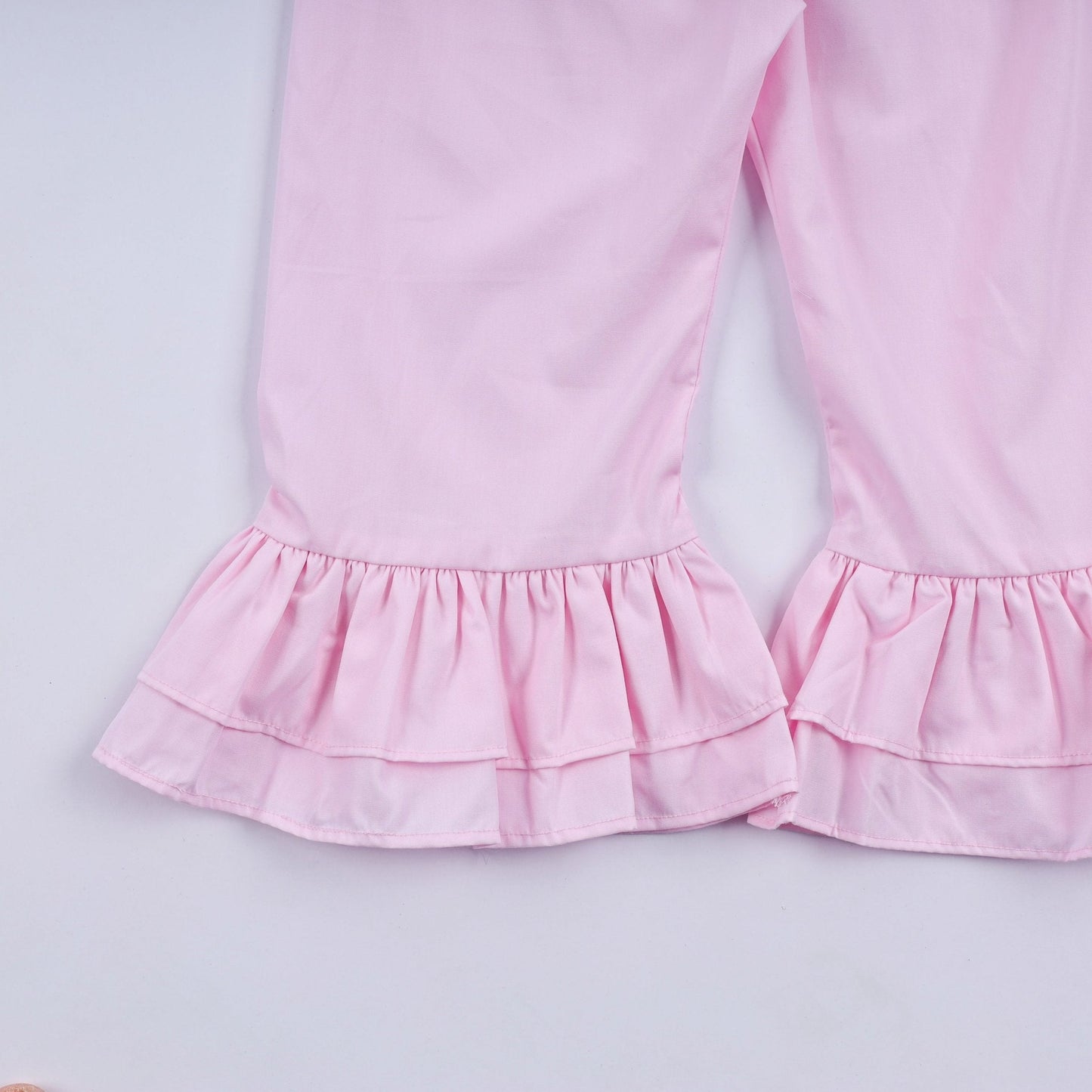 Mint christmas nutcracker hand smocked gingham ruffle pants set - Abbies Place