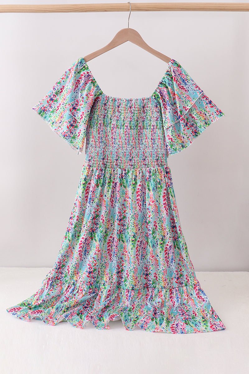 Mint Lilly Smocked Women Dress - Abbies Place