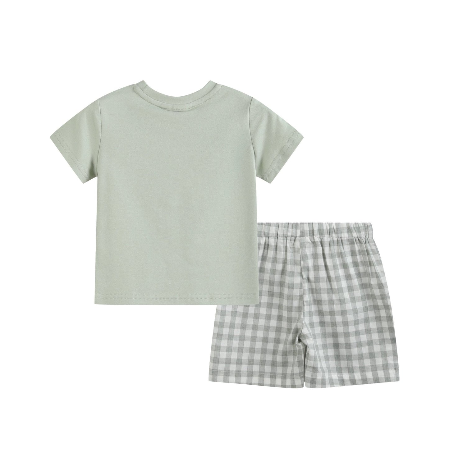 Misty Blue Big Brother Smocked Shirt and Shorts Set - Abbies Place