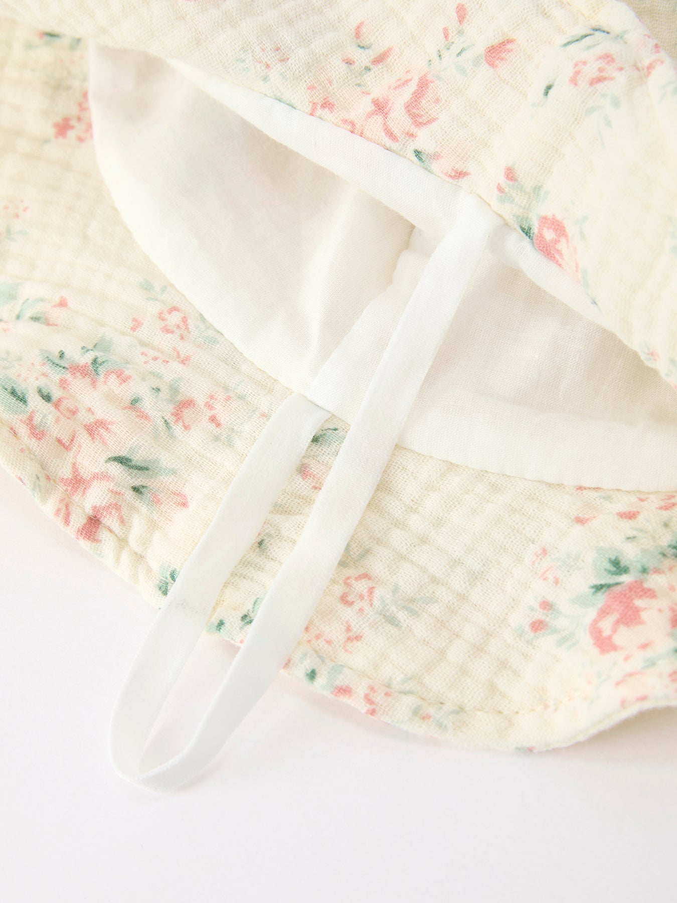 Muslin Summer Floral Print Smocked Baby Girl Romper Set Hat - Abbies Place