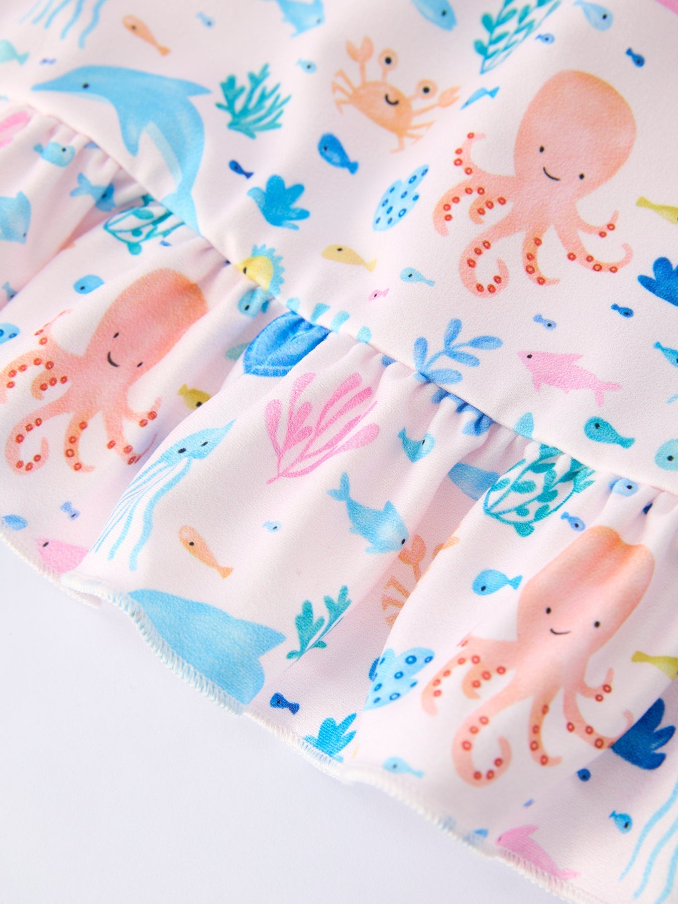 Ocean Animal Print Girl Ruffle Dress - Abbies Place