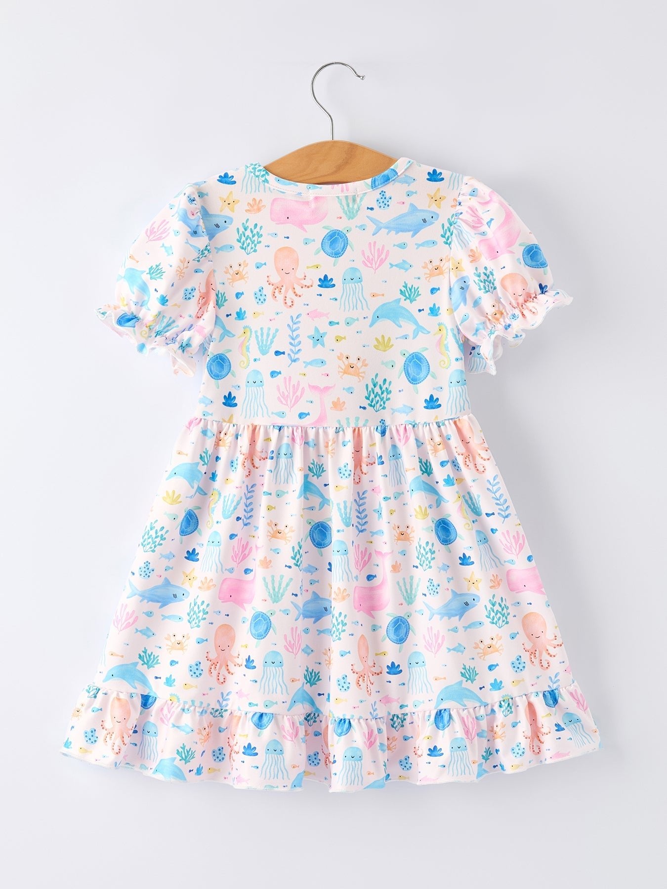 Ocean Animal Print Girl Ruffle Dress - Abbies Place