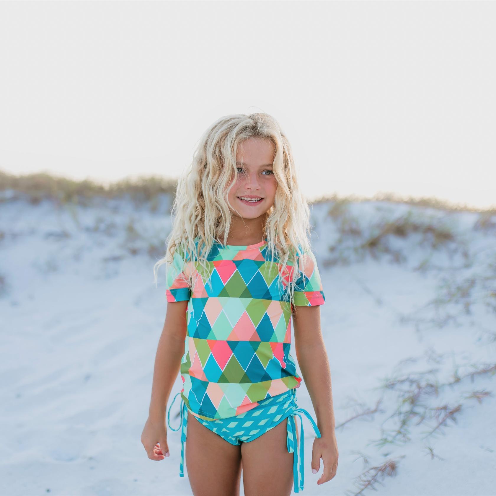 Olivia Diamond Rash Guard Swimsuit - Abbies Place