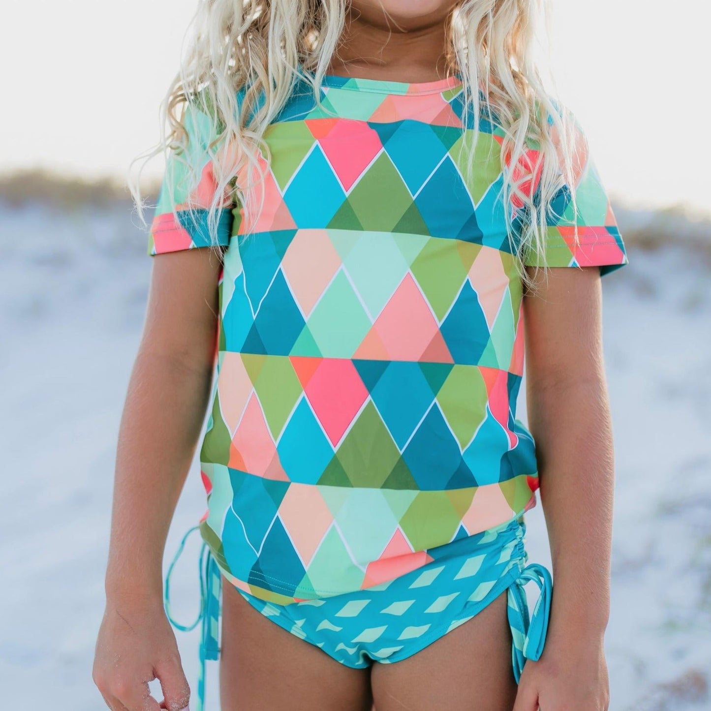 Olivia Diamond Rash Guard Swimsuit - Abbies Place