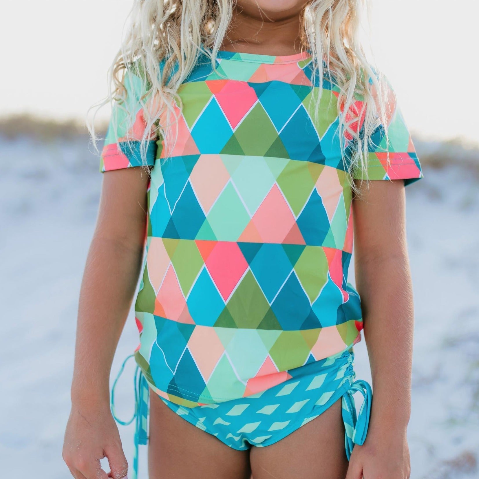 Olivia Diamond Rash Guard Swimsuit - Abbies Place