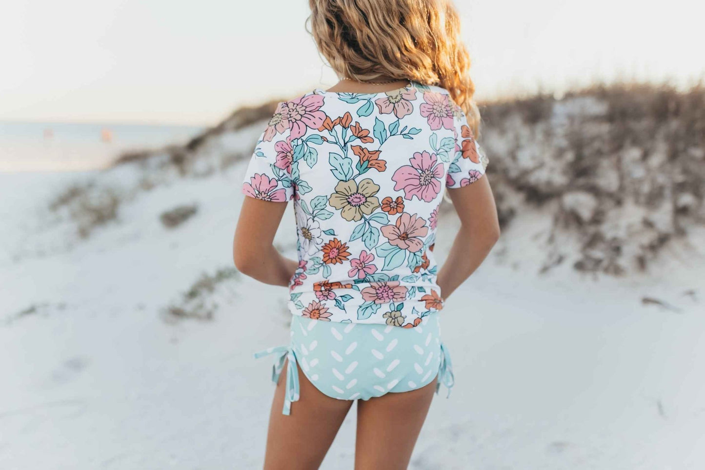 Olivia Mint Sea Rash Guard Swimsuit - Abbies Place