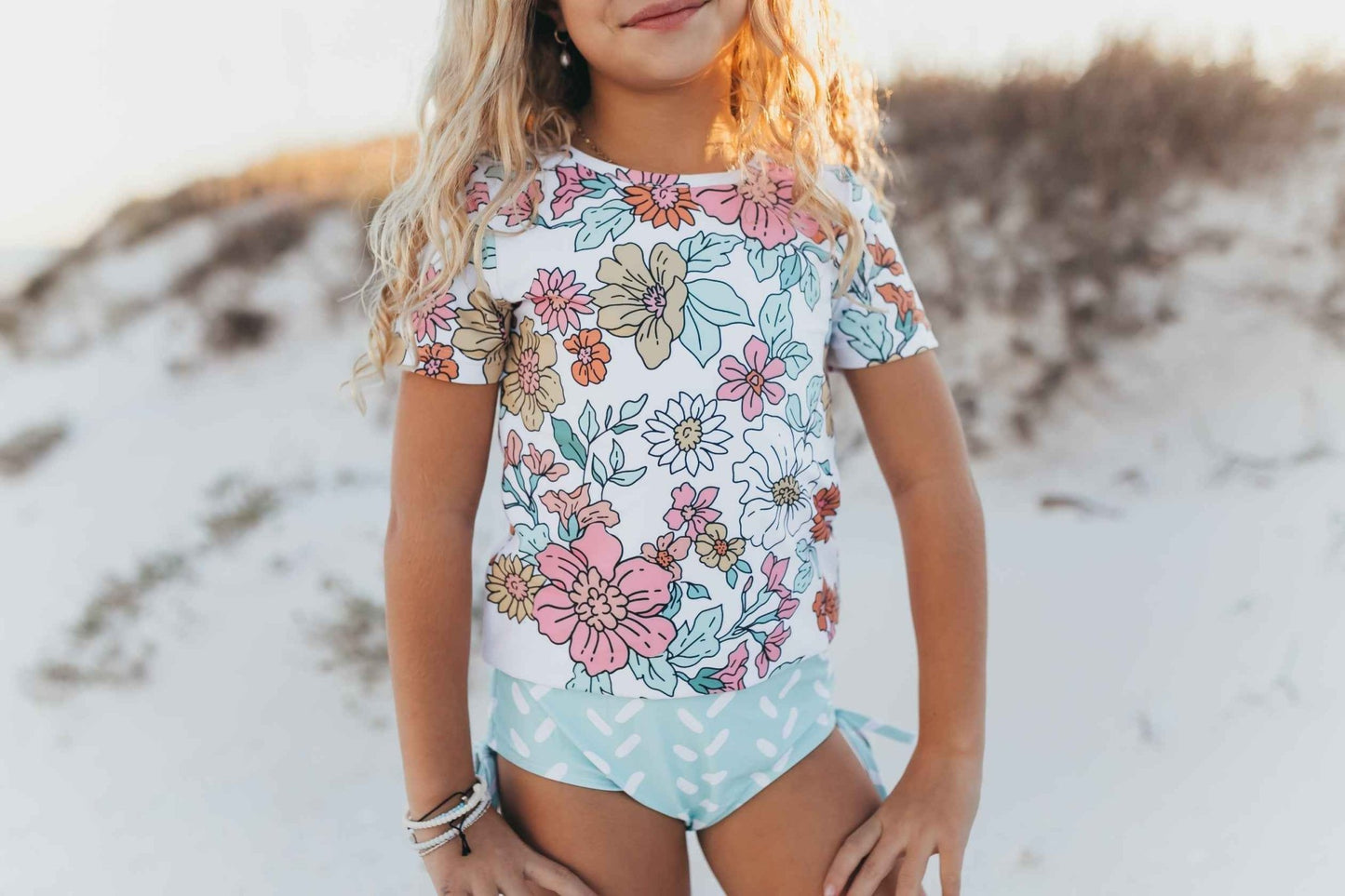 Olivia Mint Sea Rash Guard Swimsuit - Abbies Place