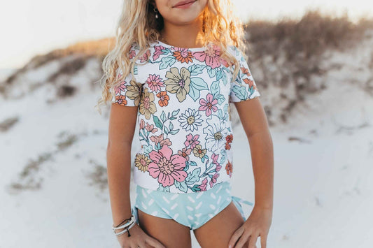 Olivia Mint Sea Rash Guard Swimsuit - Abbies Place