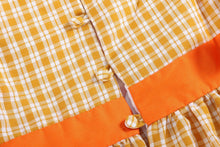 Load image into Gallery viewer, Orange Gingham Ruffle Pumpkin Bow Dress
