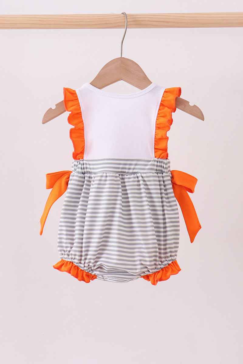 Orange Tennessee embroidery ruffle stripe bubble - Abbies Place