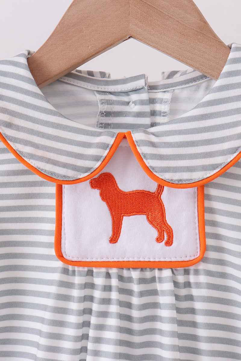 Orange Tennessee embroidery stripe bubble - Abbies Place