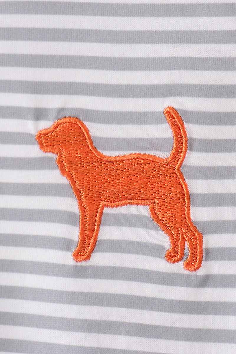 Orange Tennessee embroidery stripe button down shirt - Abbies Place
